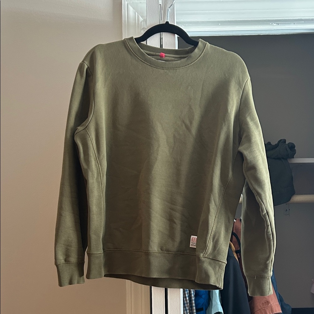 Topo Designs Olive Green Men's Sweatshirt -Small